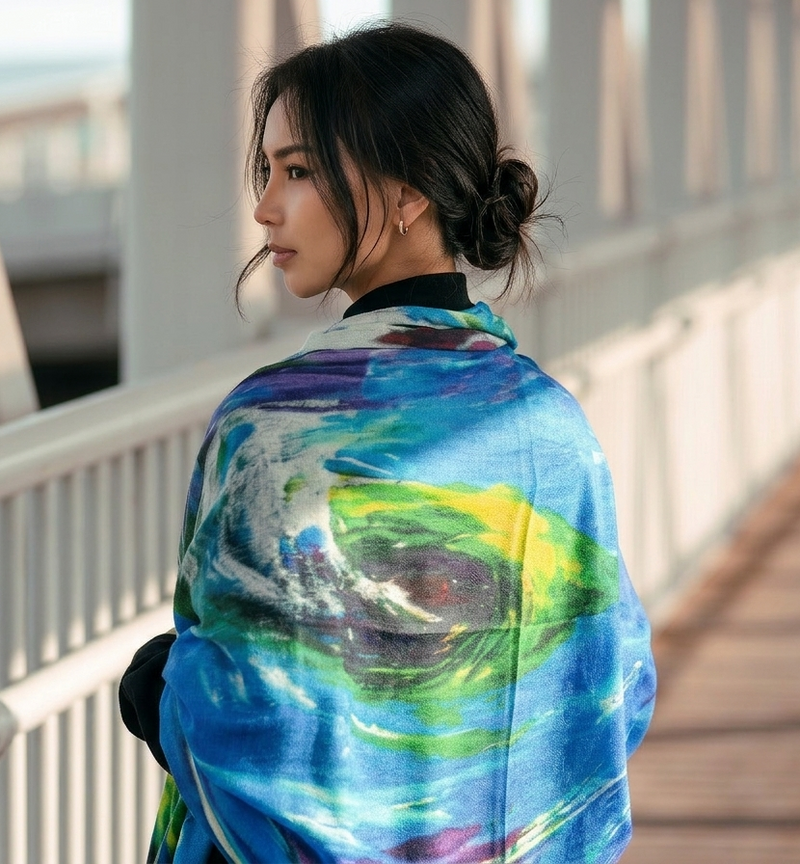 Organic scarves inspired by art and music