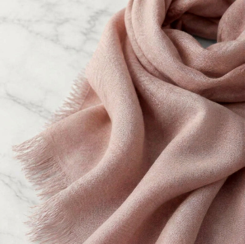 beige solid colour organic scarf