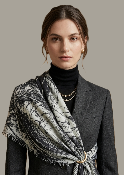 black designer scarf