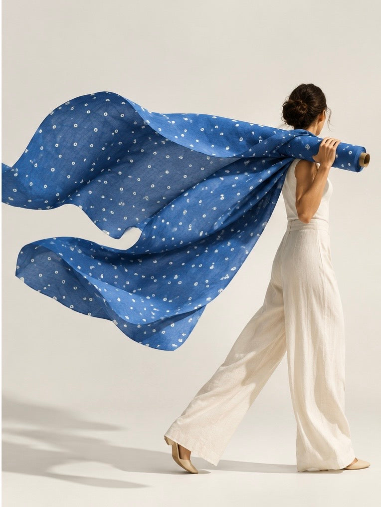 Bandhani-Tie & dyed fabric by metre