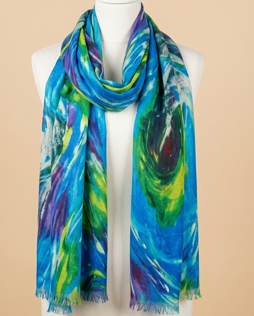 Blue organic scarf