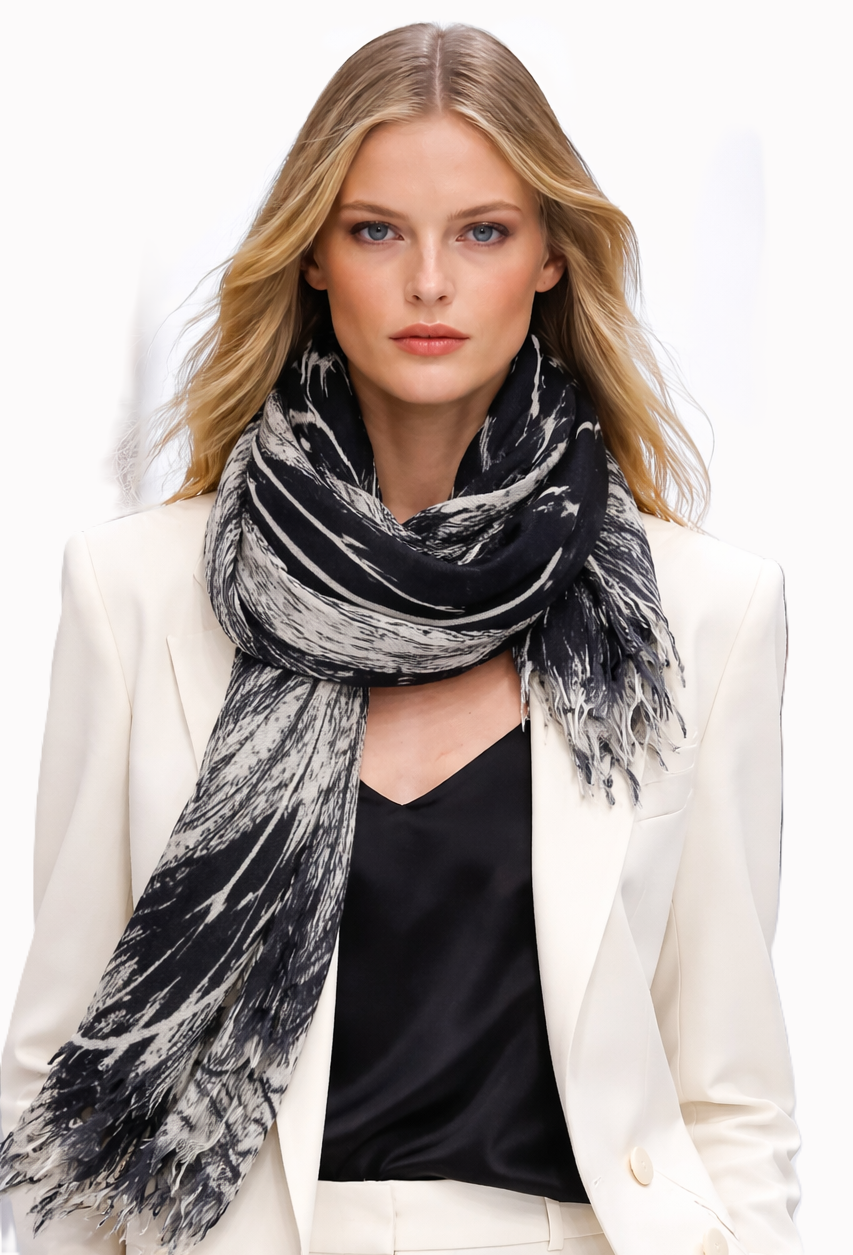designer scarf on model