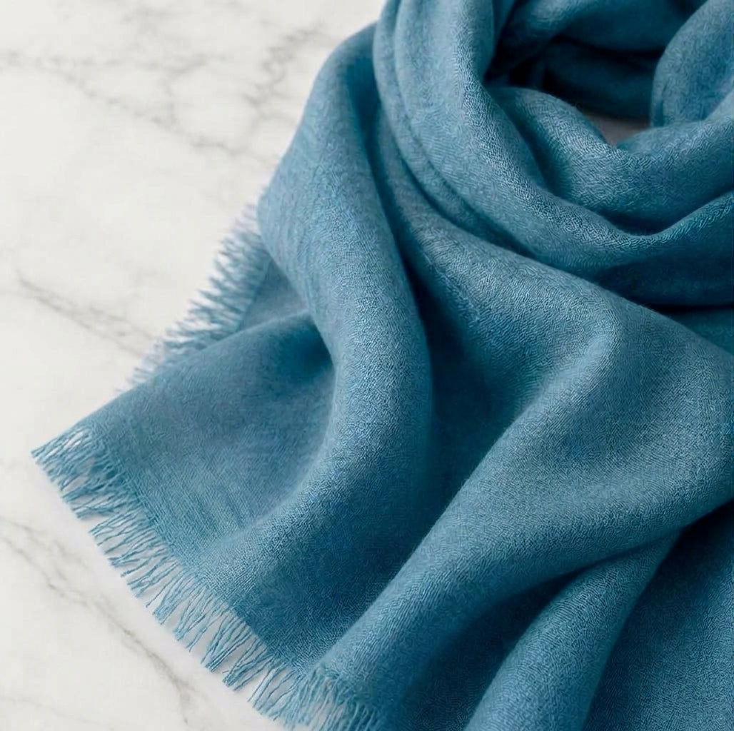 Blue organic scarf