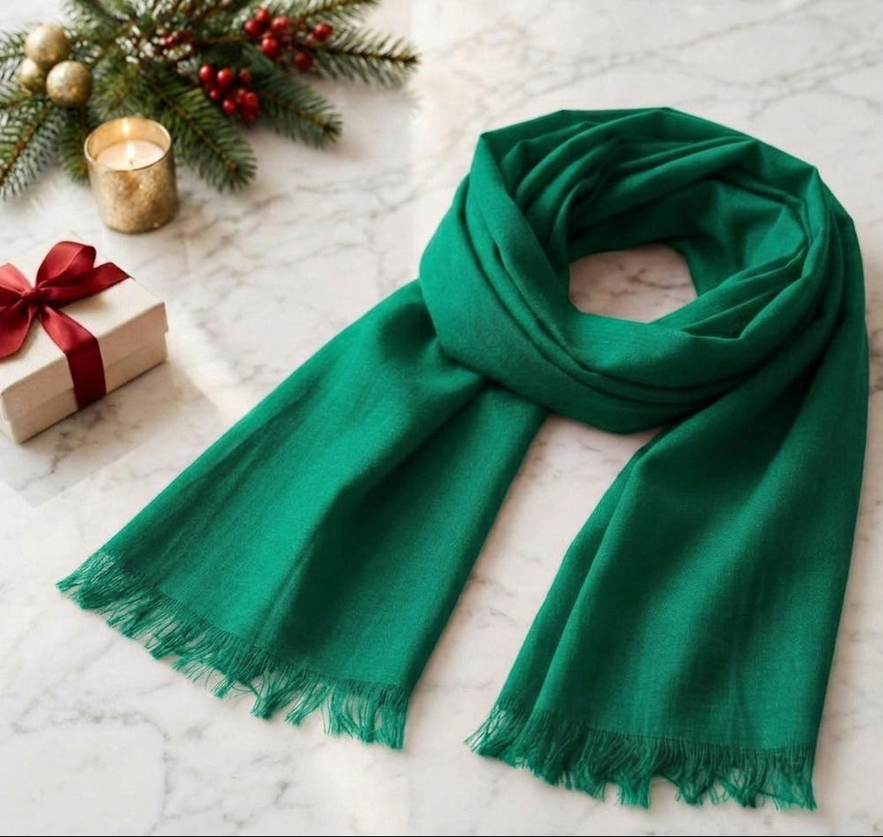 Christmas green orgnaic scarf