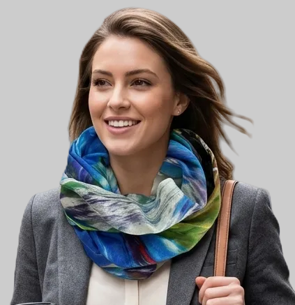 Designer blue scarf