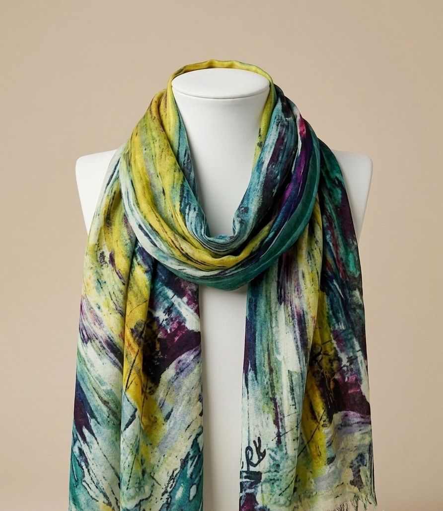Music inspired Scarf | Emerald Bloom