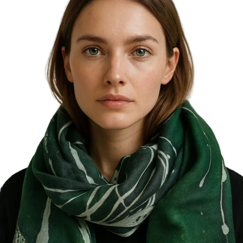 Green designer scarf