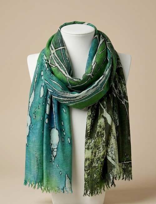 green organic scarf