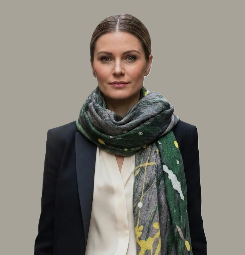 Grey designer scarf