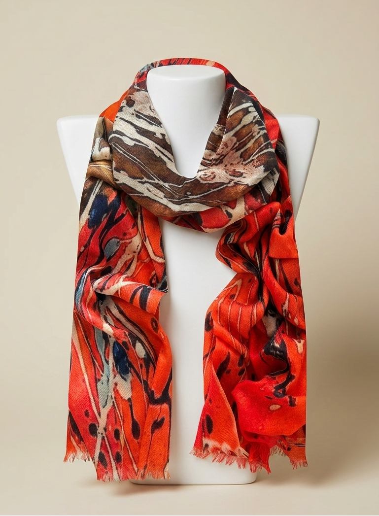 orange organic scarf