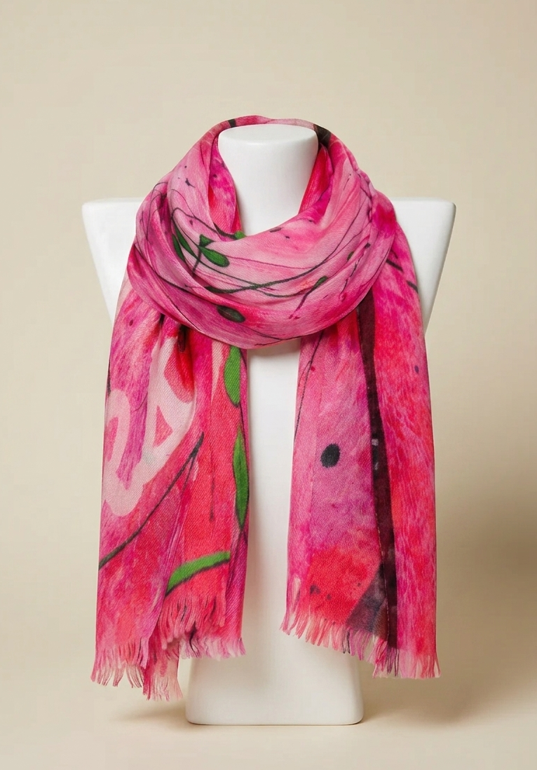 pink organic scarf