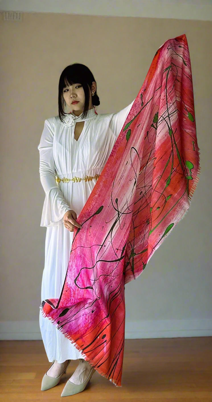 pink designer scarf