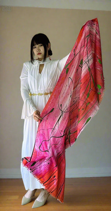 pink designer scarf