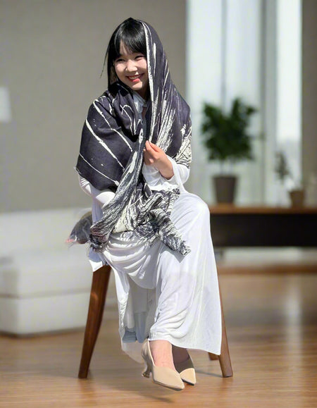 Black designer scarf
