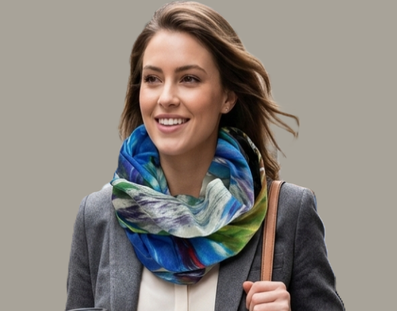 blue scarf