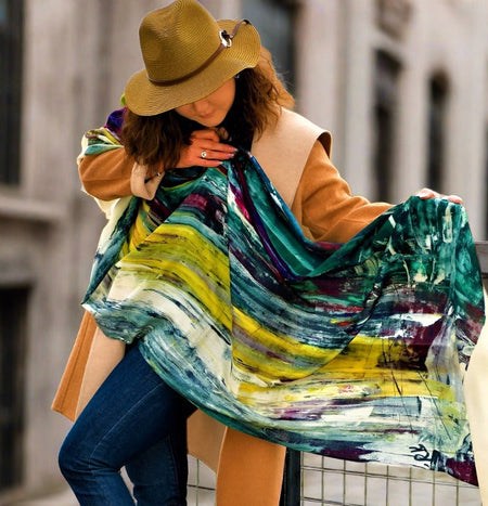 Wool-silk scarf