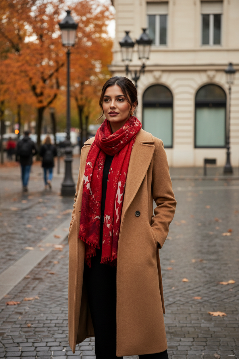 Red winter scarf