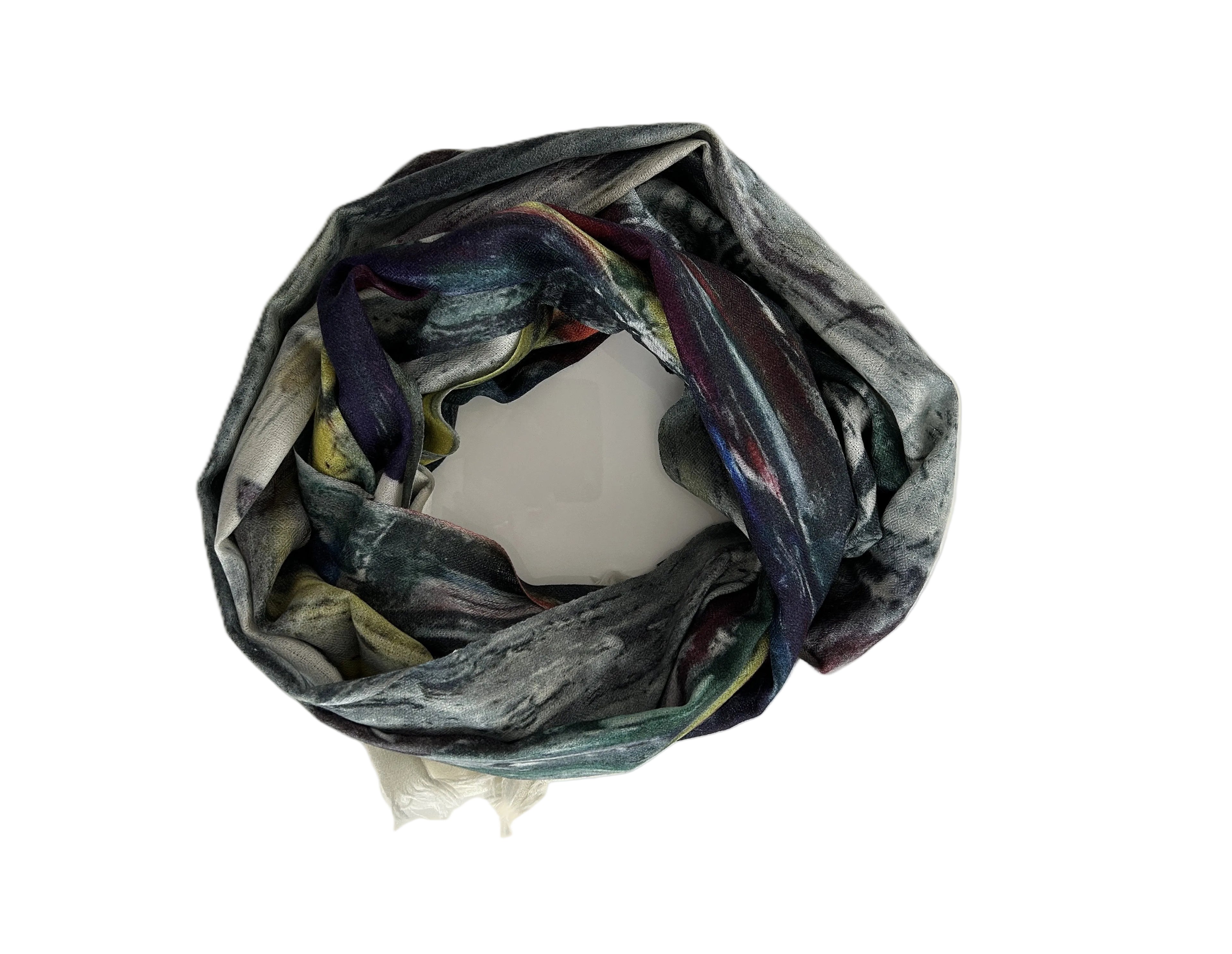 purple and green scarf