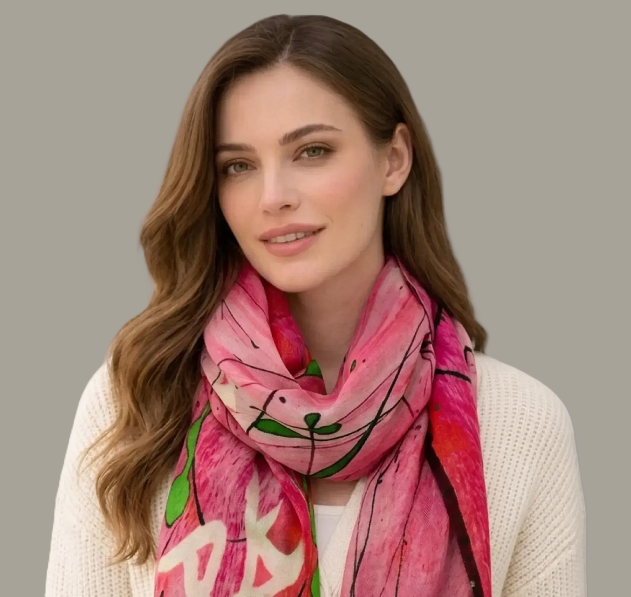 pink designer scarf