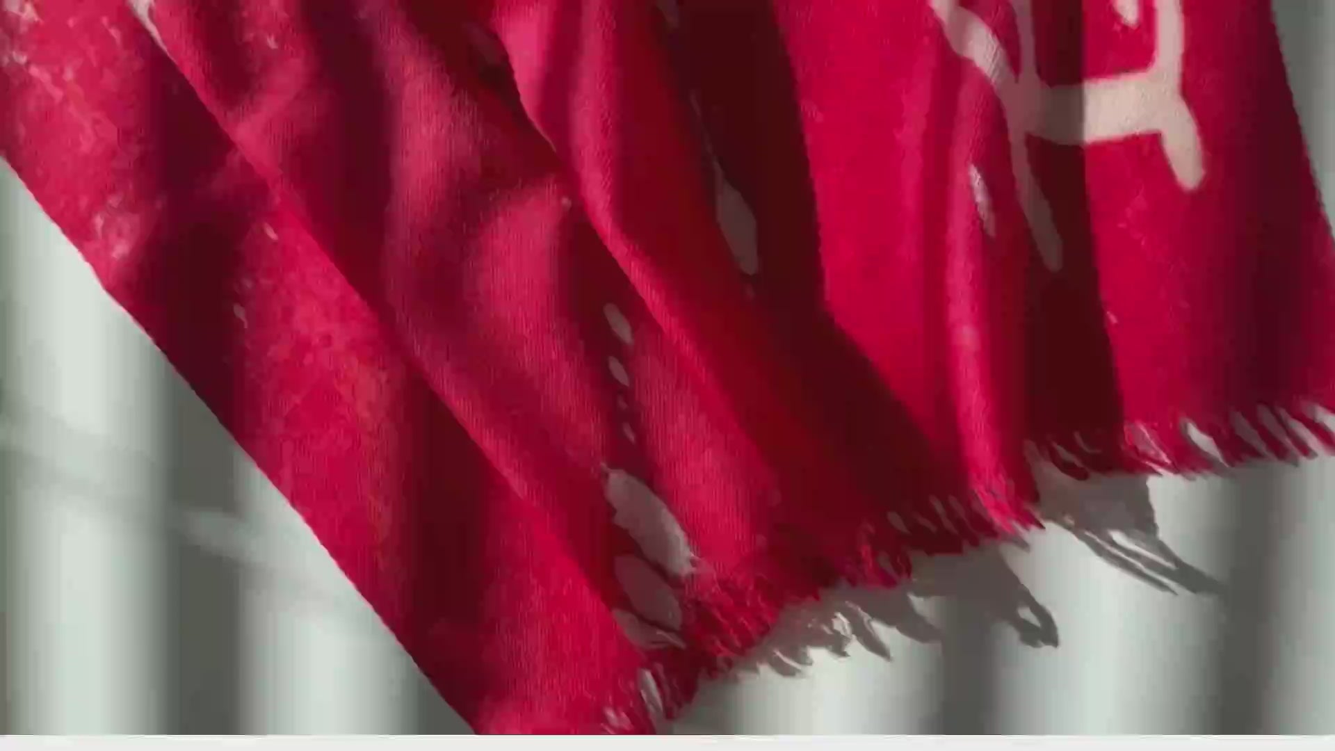 Red sustainable scarf